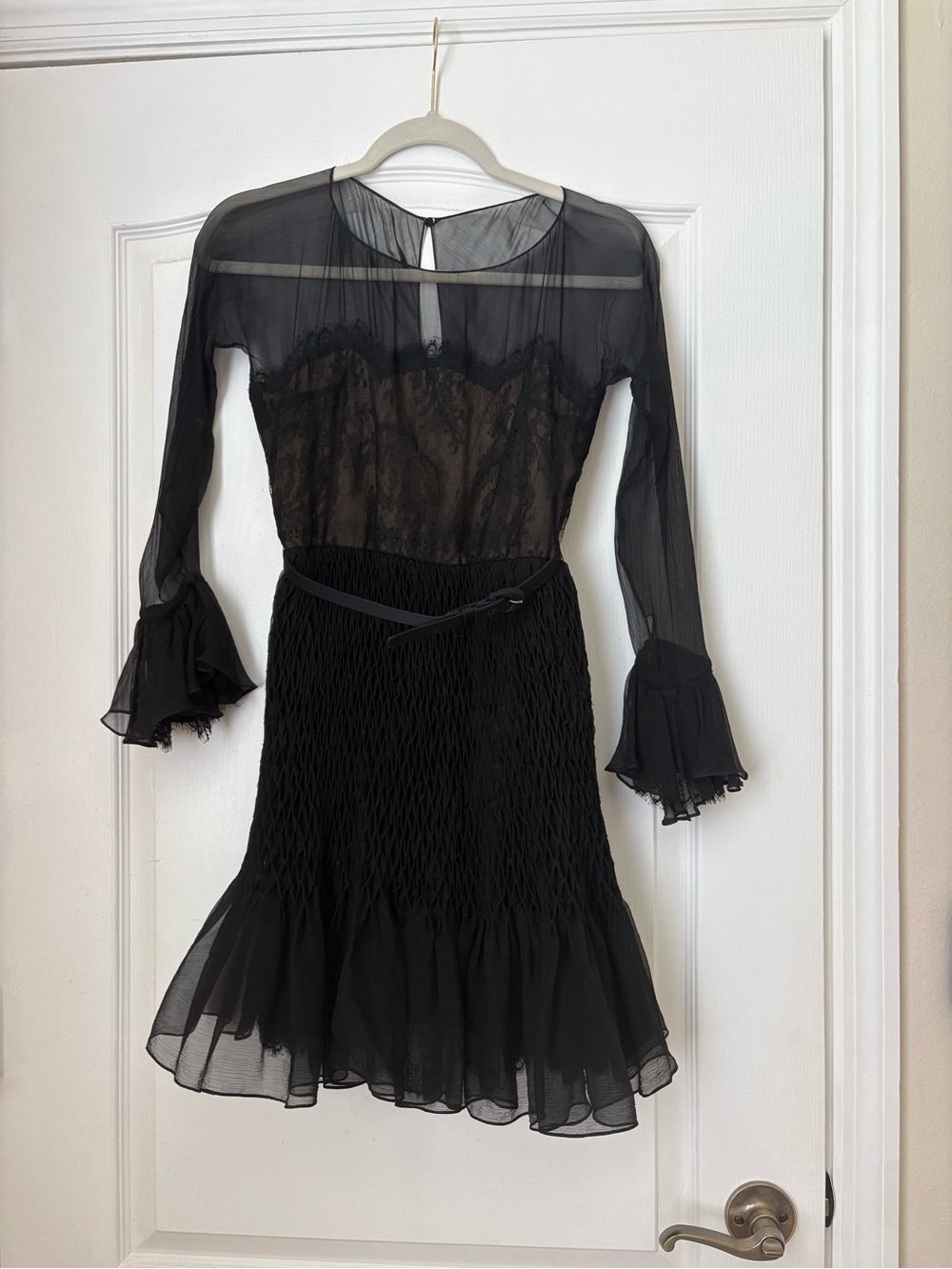 Vintage Oscar de la Renta Lace Bodice Black Cocktail Dress - Picture 3 of 9